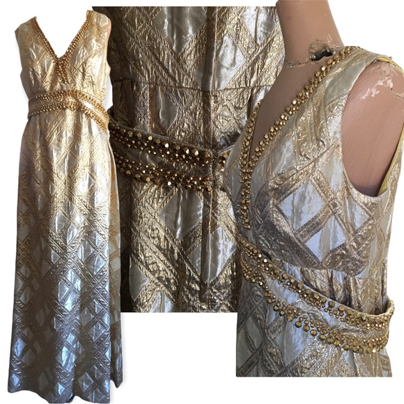 Dresses | Vintage Gold Goddess Dress | Poshmark